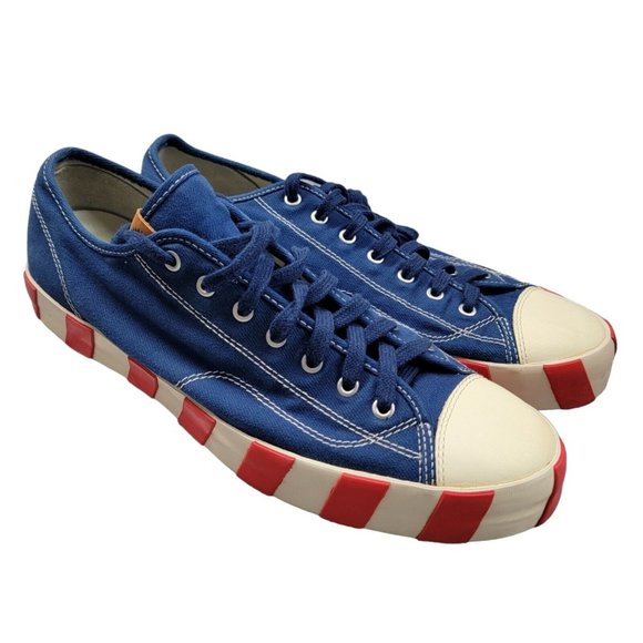VISVIM Blue Skagway Lo Stripes Sneakers BTS Multicolor Men's Size 12 - Picture 1 of 10
